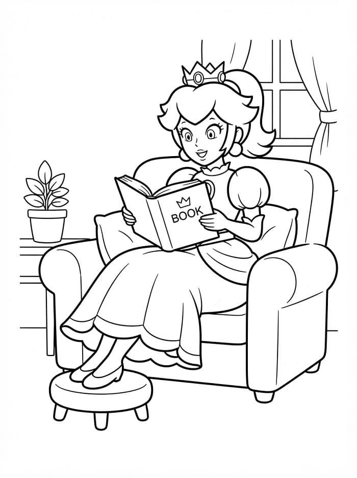 Šťastná princezna Peach omalovánka