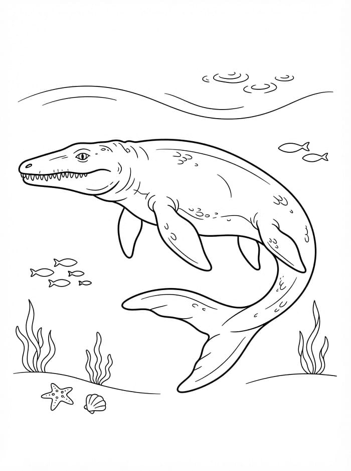 Strašidelný Mosasaurus omalovánka