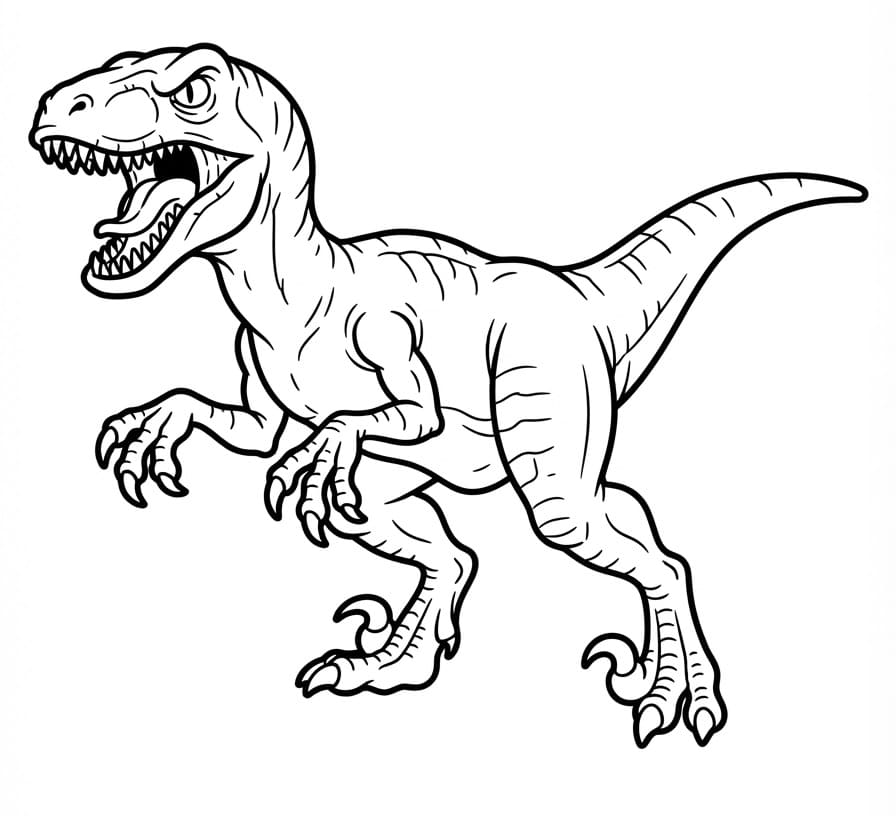 Omalovánka Strašidelný Velociraptor
