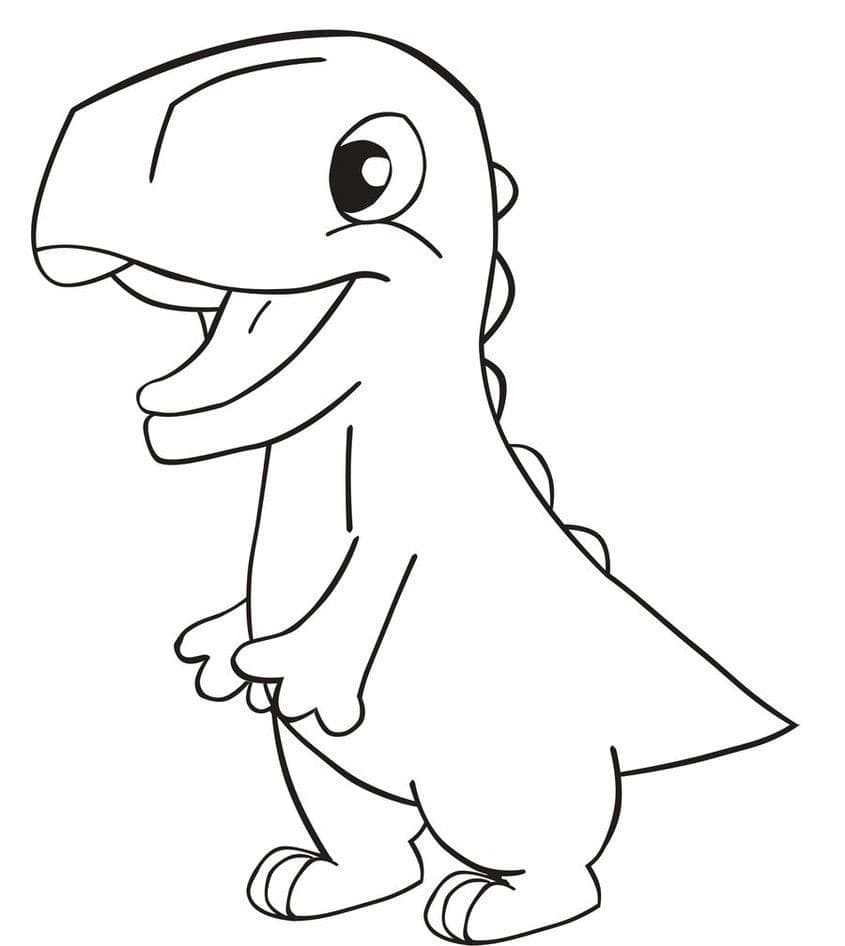 T-Rex zdarma pro děti omalovánka