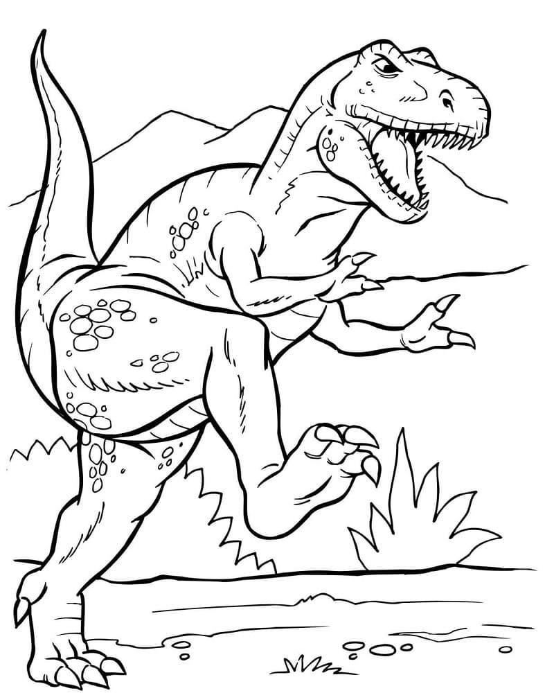 T-Rex zdarma omalovánka