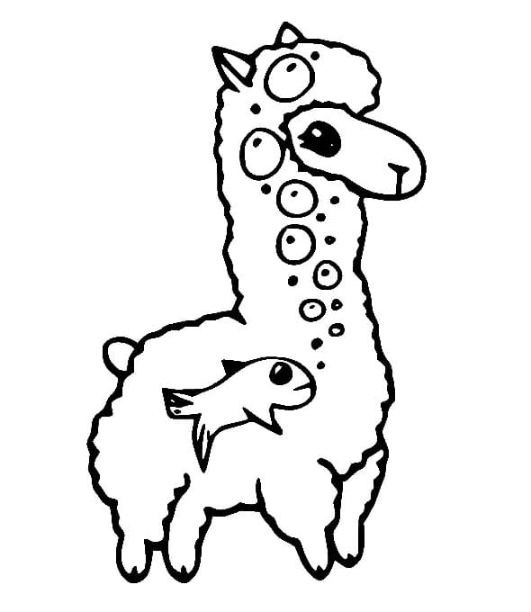 Tisknutelná lama pro děti omalovánka