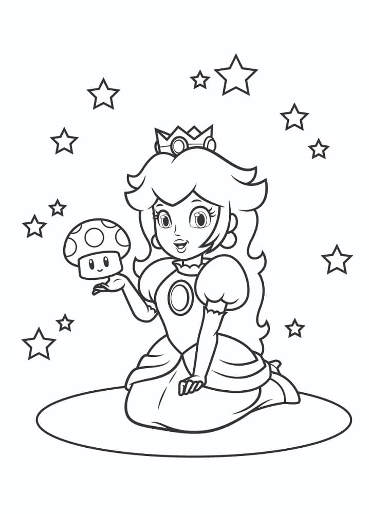 Tisknutelná princezna Peach zdarma omalovánka