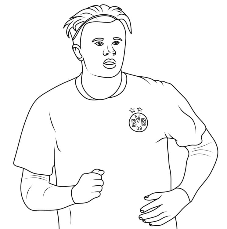 Tisknutelný Erling Haaland pro děti omalovánka
