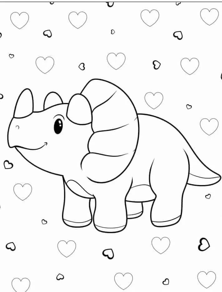 Tisknutelný Triceratops zdarma omalovánka