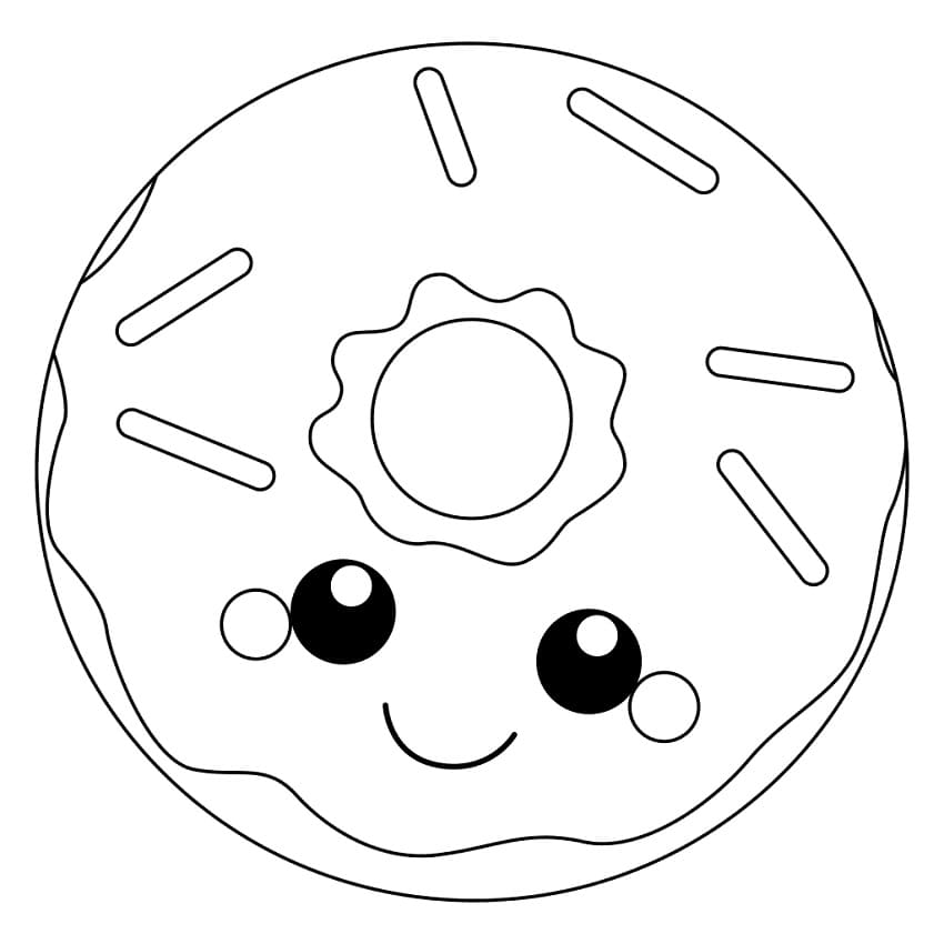 Omalovánka Tisknutelný donut pro děti
