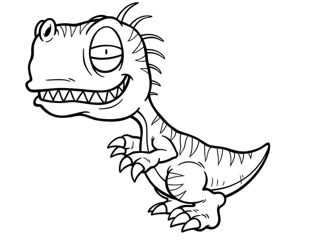 Tisknutelný obrázek T-Rexe omalovánka