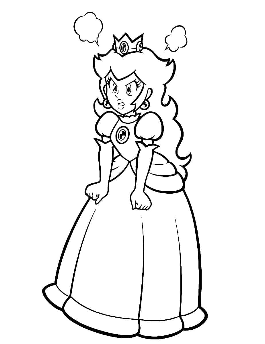 Tisknutelný obrázek princezny Peach omalovánka