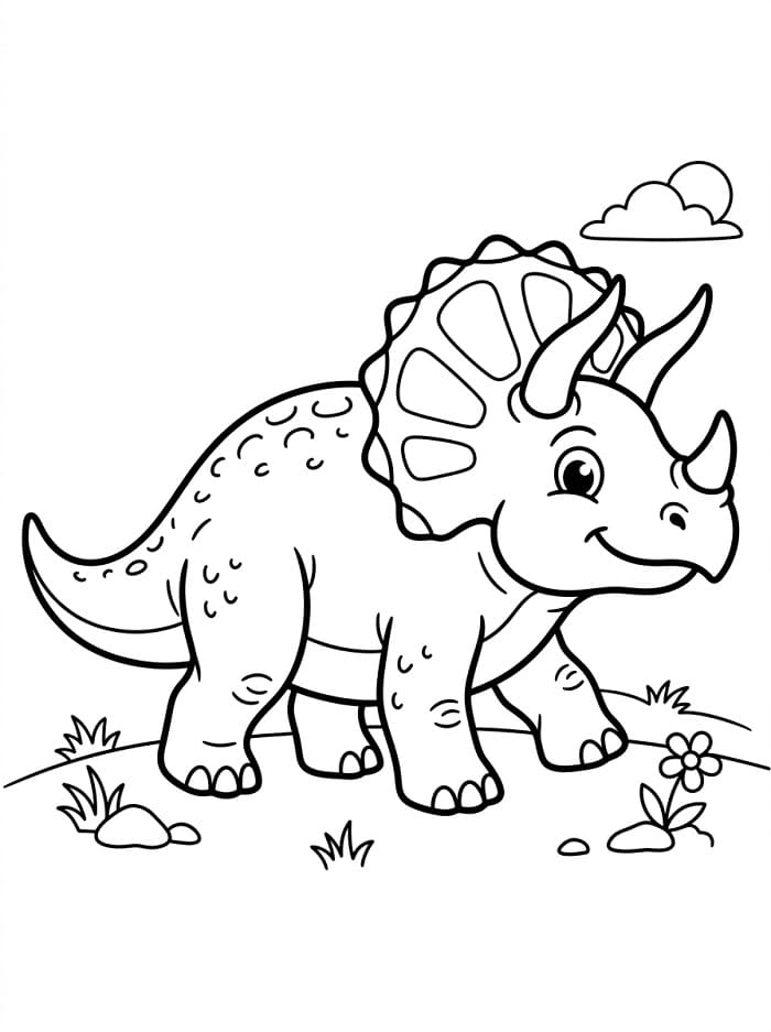 Triceratops k tisku omalovánka