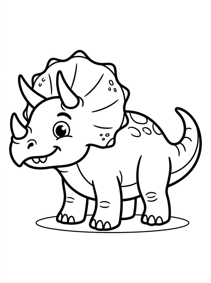 Triceratops pro děti omalovánka