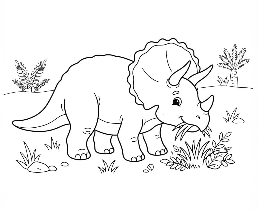 Triceratops zadarmo omalovánka