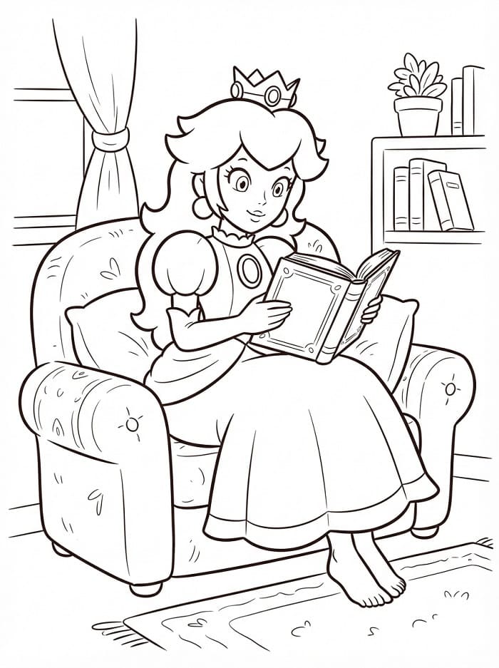 Usměvavá princezna Peach omalovánka