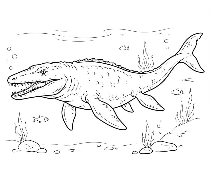 Velký Mosasaurus omalovánka