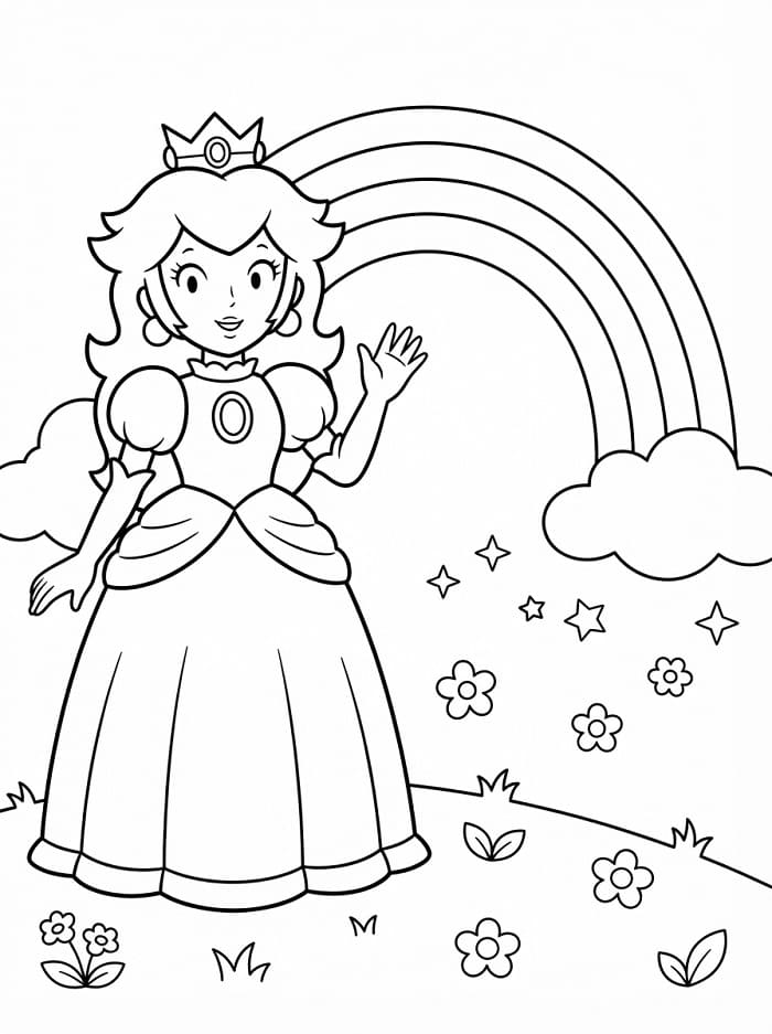 Velmi roztomilá princezna Peach omalovánka