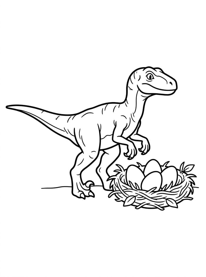 Velociraptor k tisku omalovánka