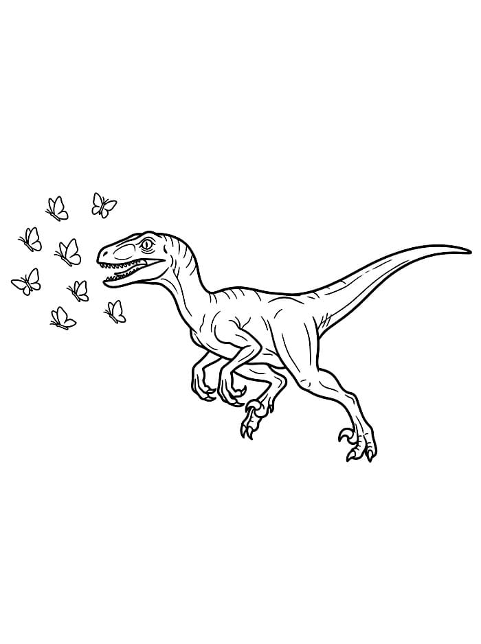 Omalovánka Velociraptor k vytištění pro děti