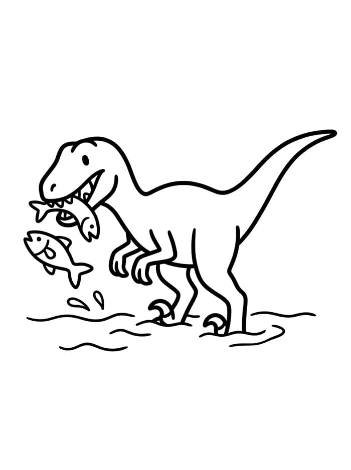 Velociraptor pro děti omalovánka