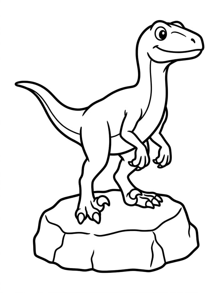 Omalovánka Velociraptor tisknutelný