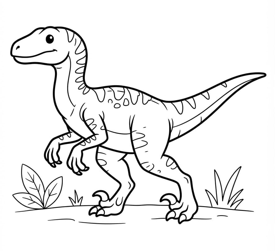 Velociraptor zdarma omalovánka