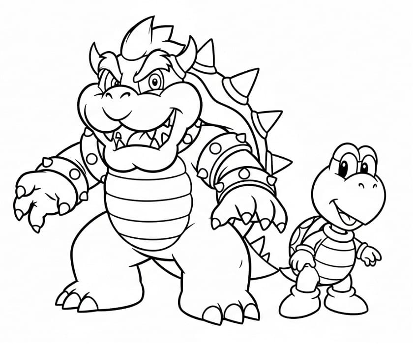 Vtipný Bowser omalovánka