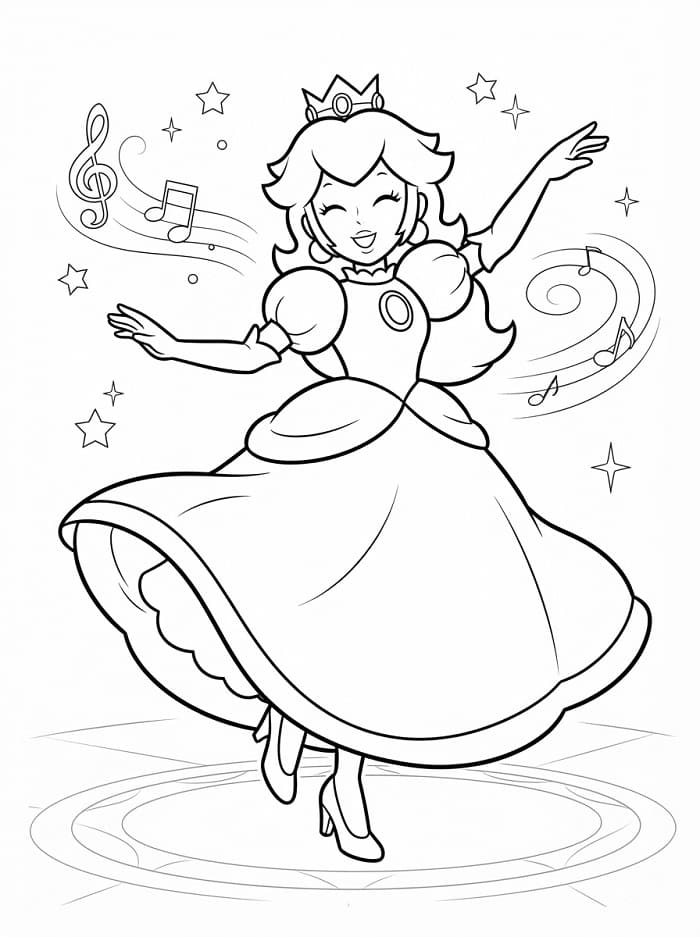 Vytisknout princeznu Peach omalovánka