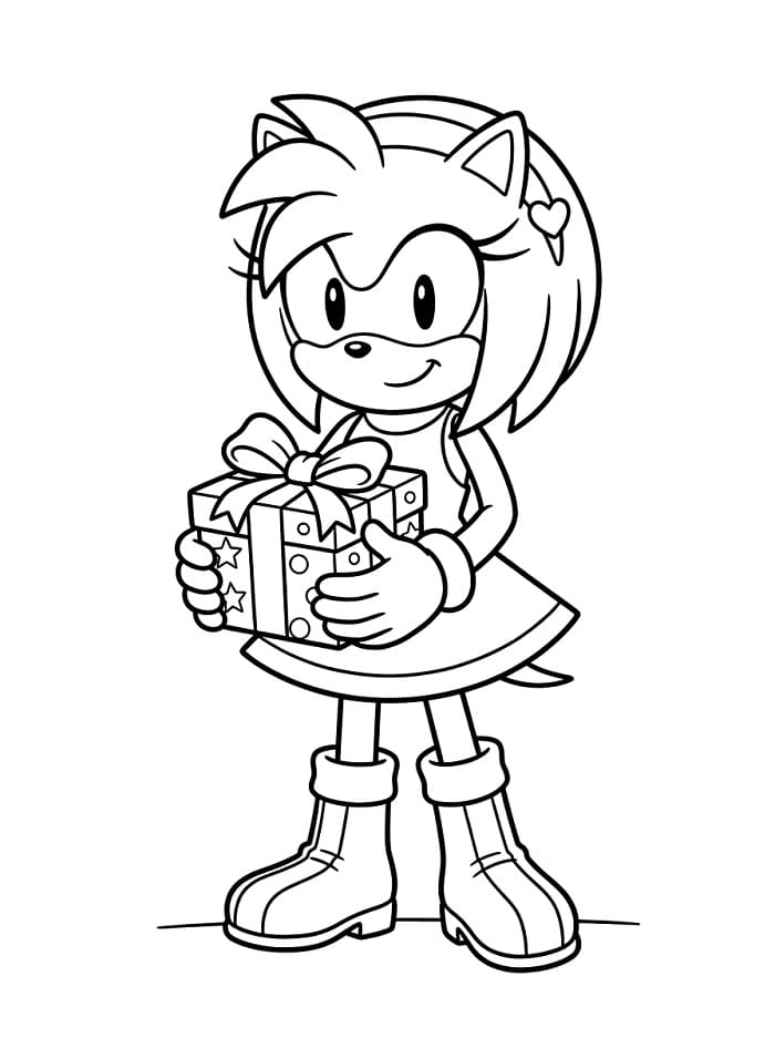 Amy Rose a dárek omalovánka