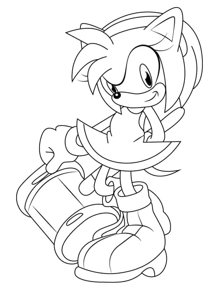 Amy Rose omalovánka zdarma omalovánka