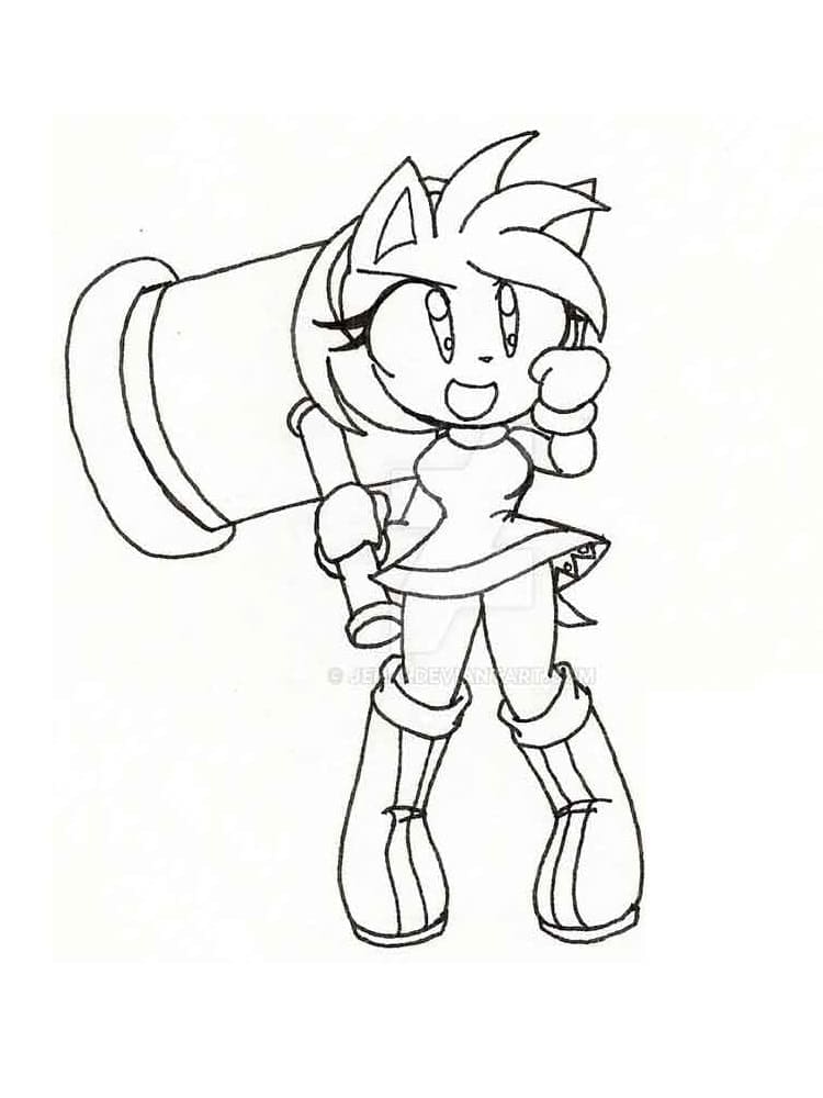 Amy Rose tisknutelná omalovánka