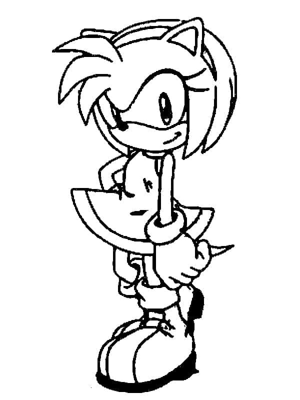Amy Rose zdarma pro děti omalovánka