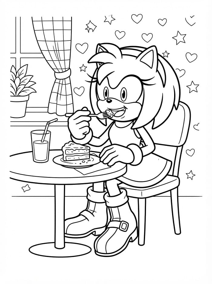 Amy Rose zdarma omalovánka