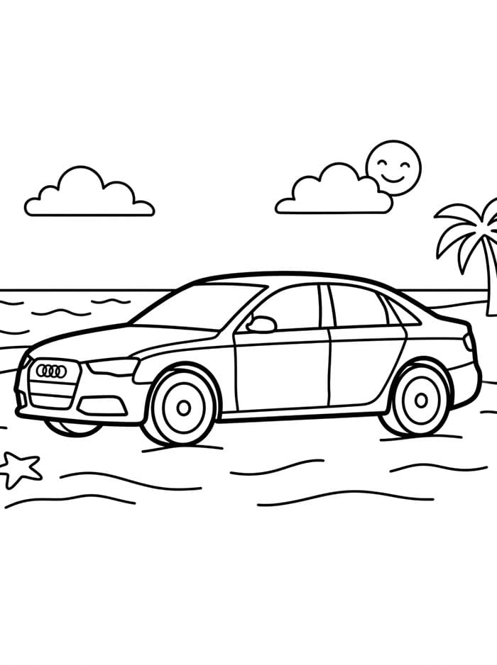 Audi k vytištění pro děti omalovánka