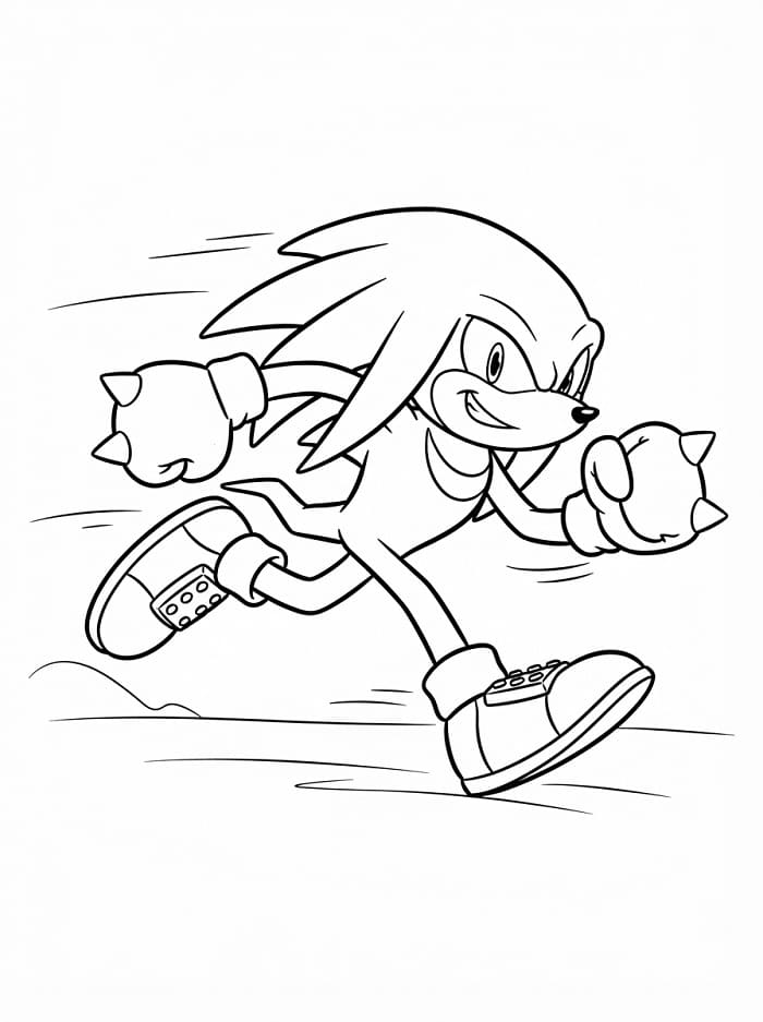Běžící Knuckles omalovánka