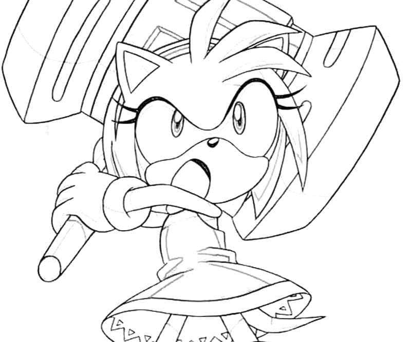 Bezplatná Amy Rose k tisku omalovánka