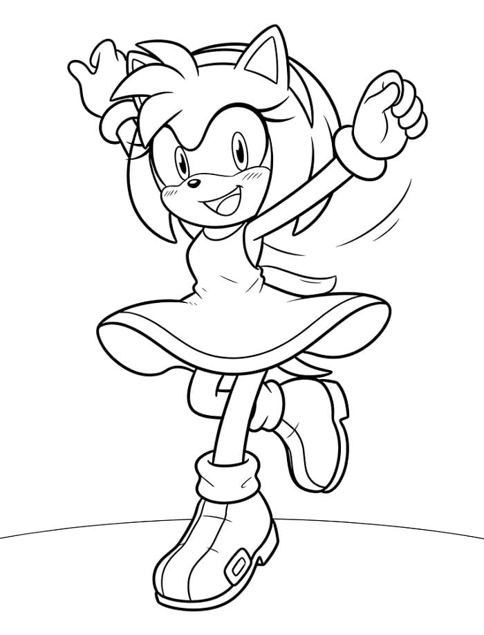 Bezplatná Amy Rose k vytištění omalovánka