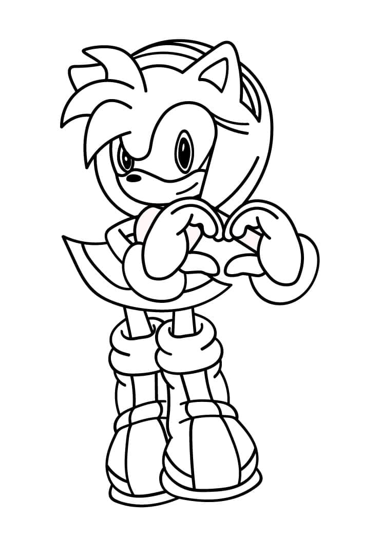 Bezplatná tisknutelná Amy Rose omalovánka