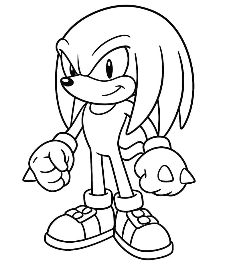 Bezplatný Knuckles k tisku omalovánka