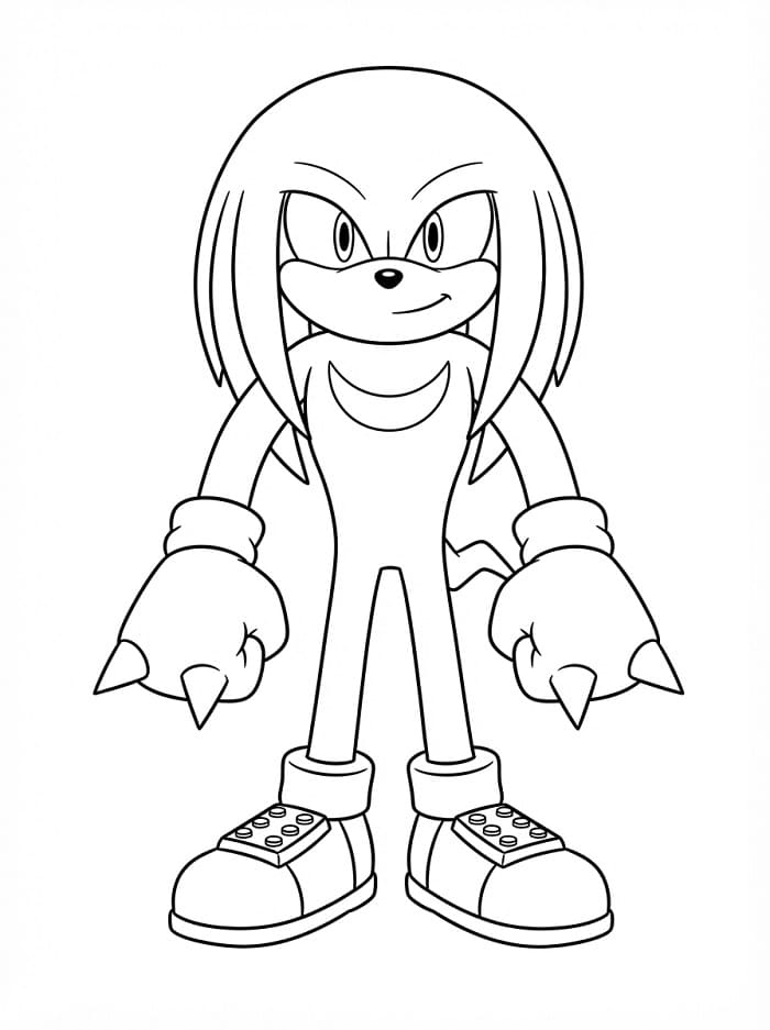 Bezplatný Knuckles k vytištění omalovánka