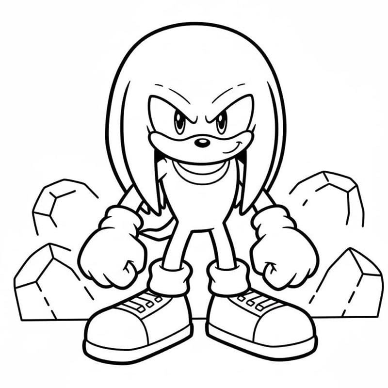 Bezplatný Knuckles pro děti omalovánka