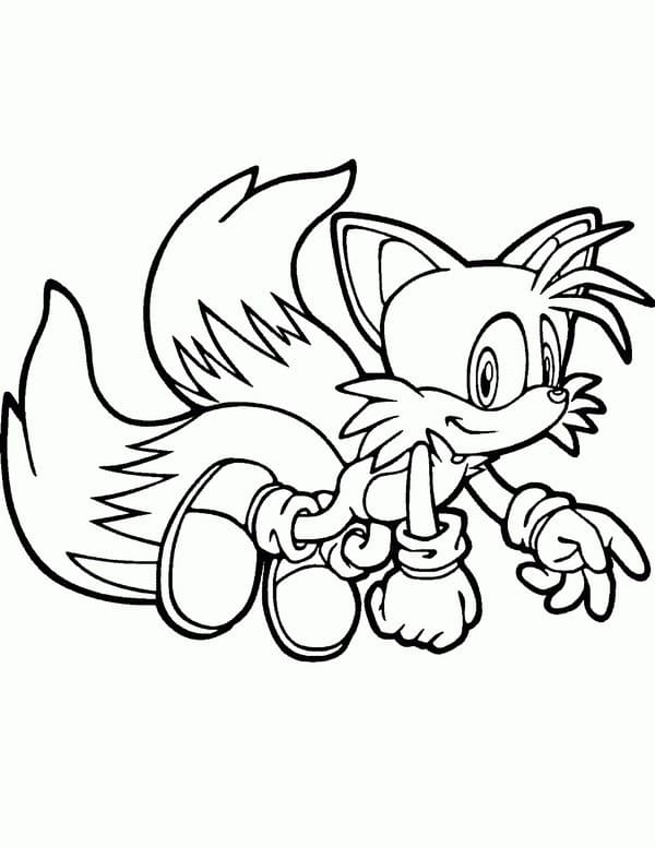Bezplatný Tails k tisku omalovánka
