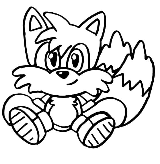 Bezplatný Tails pro děti omalovánka