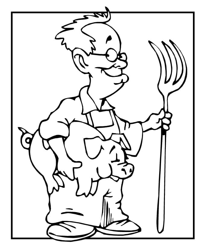 Bezplatný farmář pro děti omalovánka