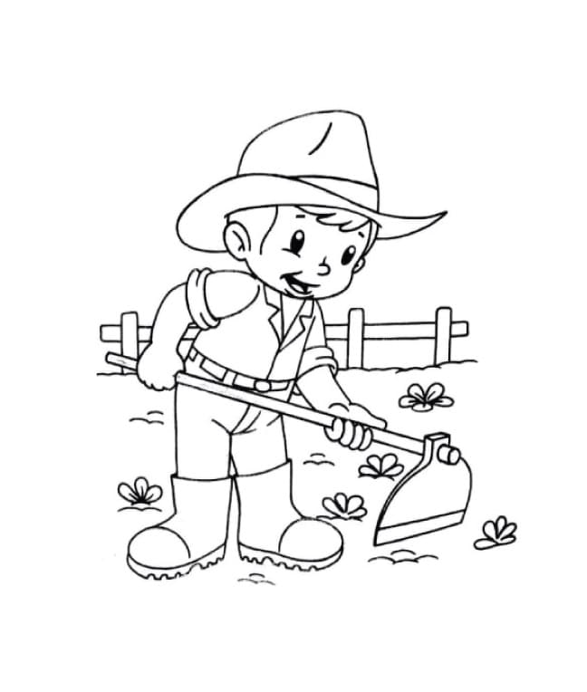 Bezplatný obrázek farmáře omalovánka