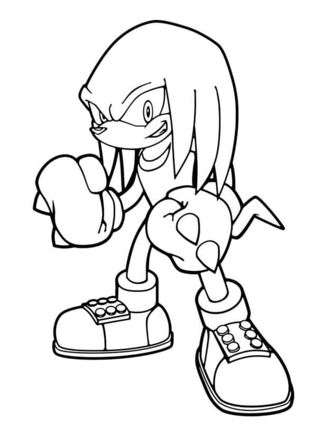 Bezplatný tisknutelný Knuckles omalovánka