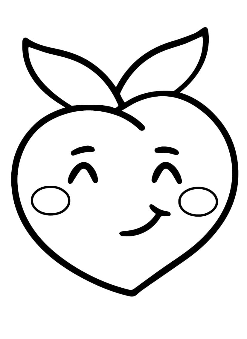 Broskev tisknutelná omalovánka