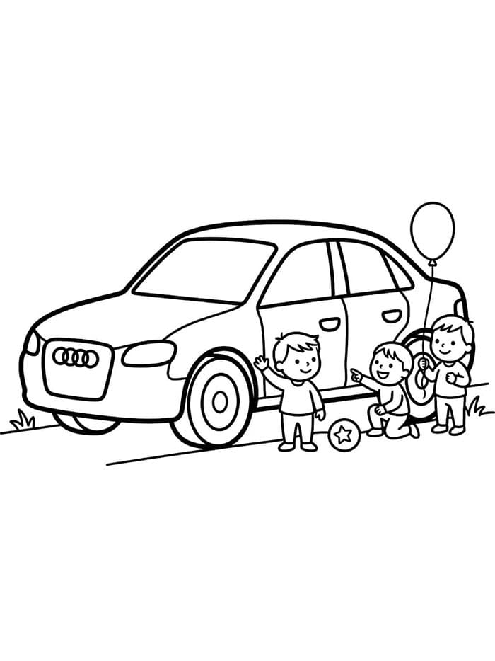 Děti a Audi omalovánka