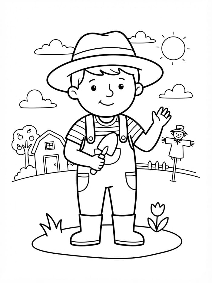 Farmář omalovánka zdarma omalovánka