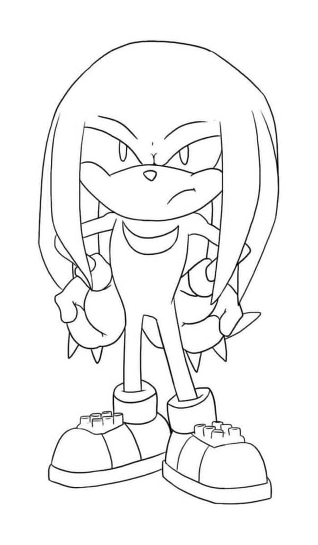 Knuckles k vytištění pro děti omalovánka