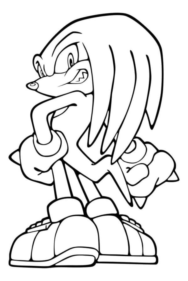 Knuckles tisknutelný omalovánka