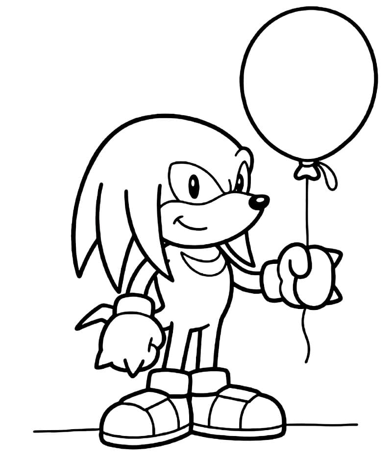 Knuckles zdarma pro děti omalovánka