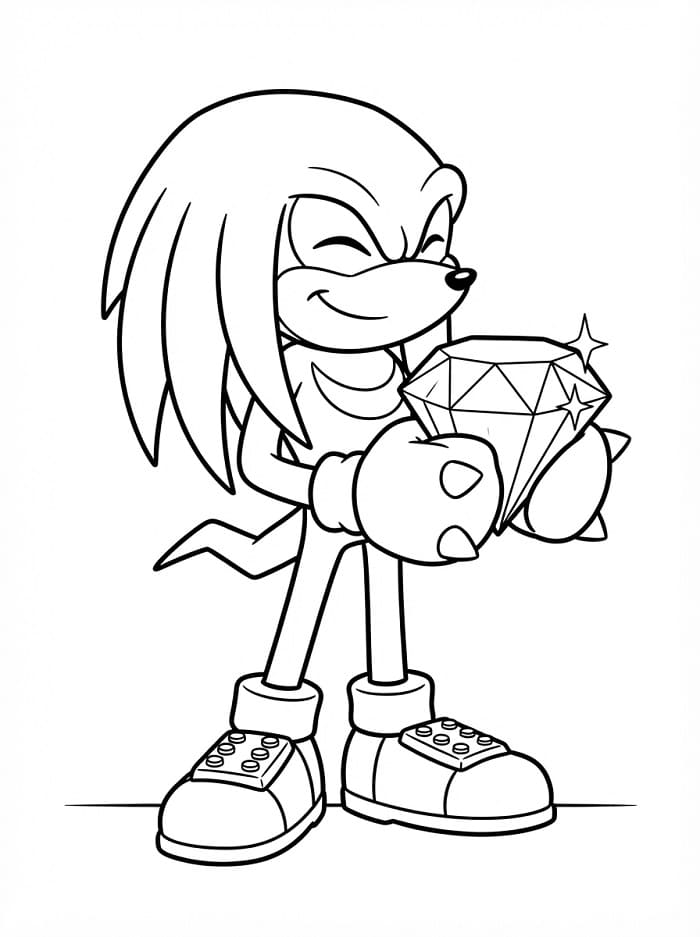 Knuckles zdarma omalovánka